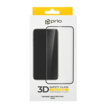 Prémium Üvegfólia iPhone 12 / 12 Pro black prio 3D Tempered Glass Screen Protector for