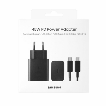 Samsung 45W USB-C kábel és Power Fali Adapter Fekete EP-T4510XBE