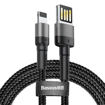 Baseus - Data Cable Cafule Special Edition (CALKLF-HG1) - USB to Lightning, 480Mbps, 1.5A, 2m - Grey / Black