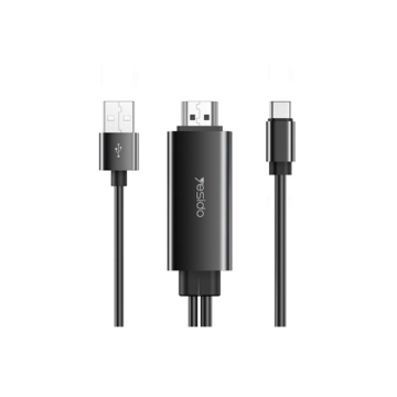 Yesido HM03 USB Adapter kábel, USB-C – HDMI 4K UHD, 1,8 m, fekete