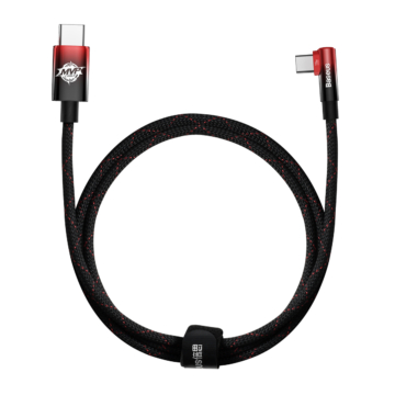 Baseus Cable MVP 2 - Type C to Type C - angled  100W 1 méteres (CAVP000620) Fekete Piros
