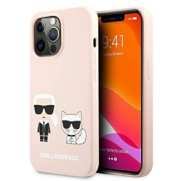 Eredeti tok Karl Lagerfeld KLHMP13LSSKCI Iphone 13 Pro (Ikonik Karl & Choupette + Mag / Light Pink)