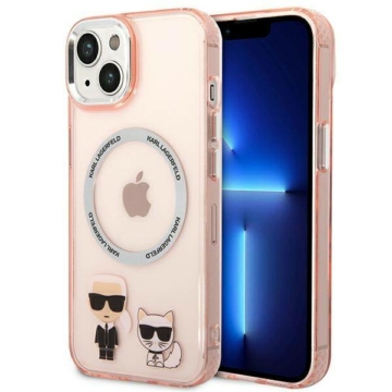 Tok Karl Lagerfeld KLHMP14LHKCP iPhone 14 Pro 6,1" hardcase pink Karl & Choupette Aluminium Magsafe (KLHMP14LHKCP)