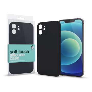 Soft Touch vékony szilikon tok - fekete - Iphone 12 Pro Max készülékhez