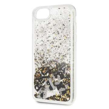 Apple iPhone 7/8/SE2 KARL LAGERFELD KLHCI8ROGO Liquid Glitter Hátlap – Arany