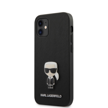 KARL LAGERFELD iPhone 12 Mini tok 5,4” (KLHCP12SIKMSBK) - fekete