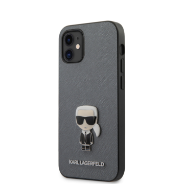 KARL LAGERFELD iPhone 12 Mini tok 5,4” (KLHCP12SIKMSSL) - ezüst