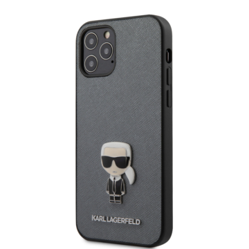 KARL LAGERFELD iPhone 12/12 Pro tok 6,1” (KLHCP12MIKMSSL) - ezüst