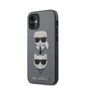KARL LAGERFELD iPhone 12 Mini tok 5,4” (KLHCP12SSAKICKCSL) - ezüst