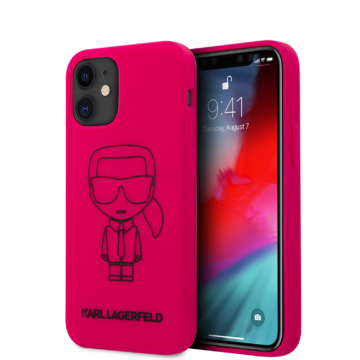 KARL LAGERFELD iPhone 12 Mini tok 5,4” (KLHCP12SSILFLPI) - rózsaszín
