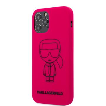 KARL LAGERFELD iPhone 12/12 Pro tok 6,1” (KLHCP12MSILFLPI) - rózsaszín