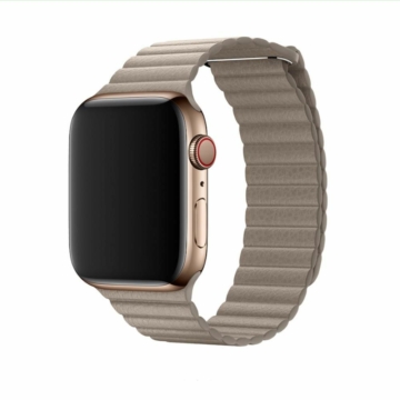 DEVIA Apple watch Elegant Leather Loop 42/44 mm óraszíj - stone