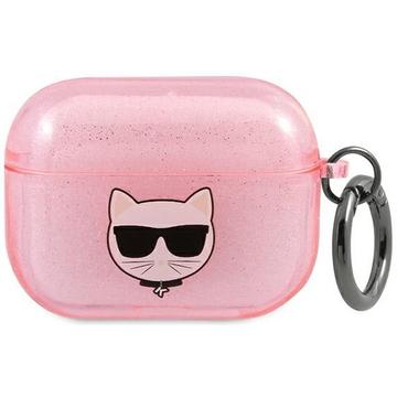 Apple Airpods 3 KARL LAGERFELD (KLA3UCHGP) glitter TPU tartó - rózsaszín