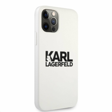 Apple iPhone 12/12 Pro KARL LAGERFELD (KLHCP12MSLKLWH) liquid szilikon hátlap - fehér