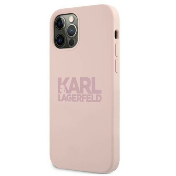 Apple iPhone 12/12 Pro KARL LAGERFELD (KLHCP12MSTKLTLP) szilikon hátlap - rózsaszín