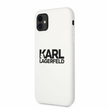 Apple iPhone 11 KARL LAGERFELD (KLHCN61SLKLWH) liquid szilikon hátlap - fehér