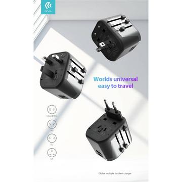 World Traveller Utazó Adapter - Devia