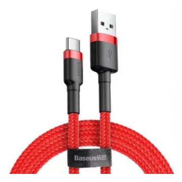 Baseus Cable Cafule - USB/Type-C - 1 meter  - piros szövött - 3A PD QC - (CATKLF-B09)