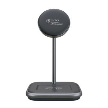 2in1 MagSafe asztali töltő  wireless charger - prio - fekete