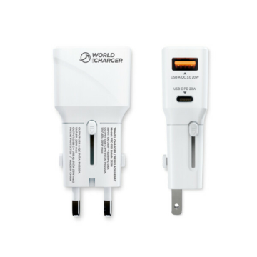 World Travel hálózati adapter - Wall Adapter 20W PD (USB C) + QC 3.0 (USB A) - prio