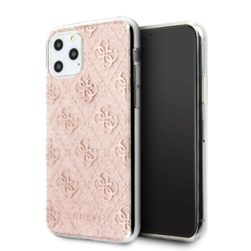 Apple iPhone 11 Pro GUESS GUHCN58PCU4GLPI Glitter TPU Hátlap - Púder Rózsaszín