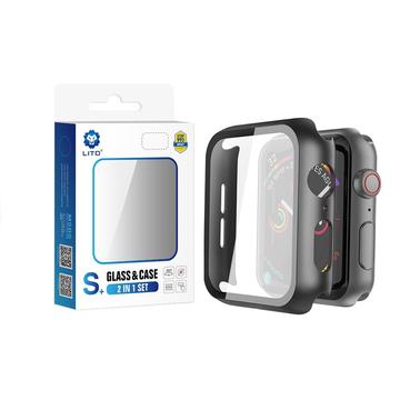 Apple iWatch 1/2/3 38mm Lito S+ Üveg Előlap - Fekete - Anti-Shock/Ütésálló