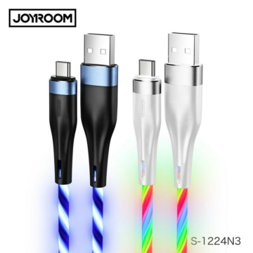 Joyroom S-1224N3 Streamer USB Type-C 1.2M Adatkábel - Fehér - Tőltés Kijelzés