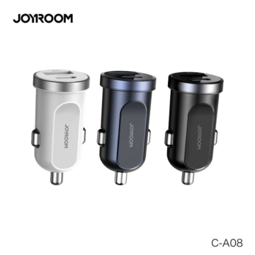 Joyroom C-A08 30W QC 3.0 + PD Autós Töltőfej - Fehér - QC 3.0 + PD Gyorstöltés