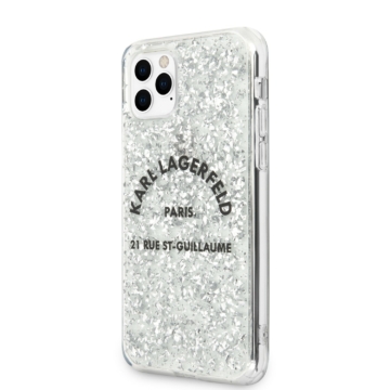 Apple iPhone 11 Pro KARL LAGERFELD KLHCN58TRFGSL Glitter TPU Hátlap - Ezüst