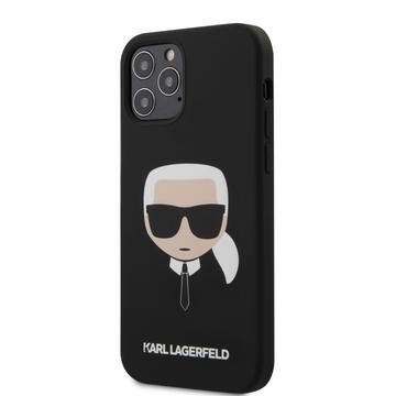 Apple iPhone 12 Pro Max KARL LAGERFELD KLHCP12LSLKHBK Liquid Silicon Hátlap - Fekete