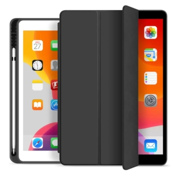 Smart Book tok Pencil tartóval Fekete Apple Ipad Pro 12,9" (2020) készülékhez