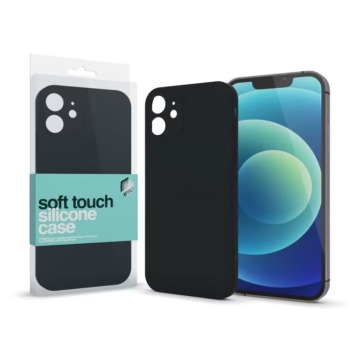 Soft Touch Silicone Case Slim Fekete Iphone 12 Mini készülékhez