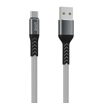 USB Type-C Kábel 2m - UNIQ Accessory - Nylon Szürke