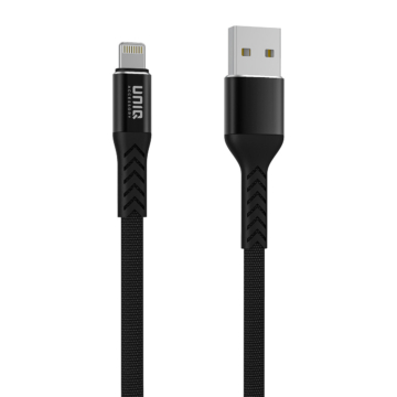 Extra rövid Lightning USB Kábel 20cm UNIQ Accessory 2.1A Fekete