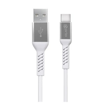 prio Charge & Data Cable USB C to USB A 1.2m Fehér