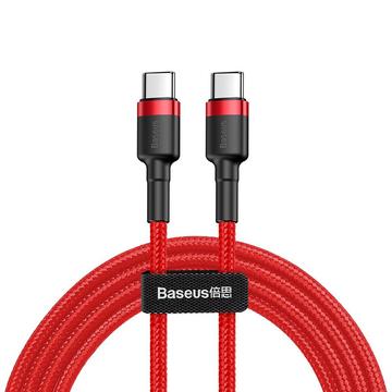 Baseus Cable Cafule - Type-C/Type-C - 2 meter - piros szövött - 3A PD QC 60W - (CATKLF-H09)