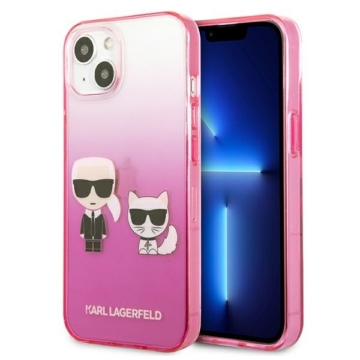 Karl Lagerfeld KLHCP13STGKCP iPhone 13 mini 5.4 "kemény tok rózsaszín Gradient Iconic Karl "Choupette