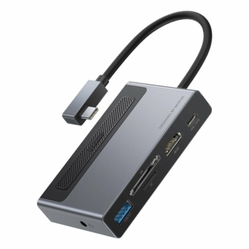 Baseus Adapter HUB - Type C to USB3.2 + HDMI 4K + SD + microSD + Type C PD 100W + jack 3,5mm - (CAHUB-DA0G) Szürke