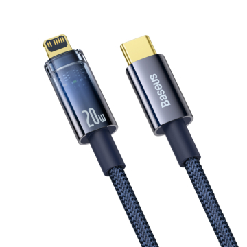 USB-C kábel Lightning, 20W - 2m - Baseus Explorer -sötét kék