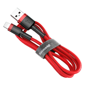 Baseus Cable Cafule - USB/Lightning - 3 meter  - piros szövött - 2.4A - (CALKLF-R09)