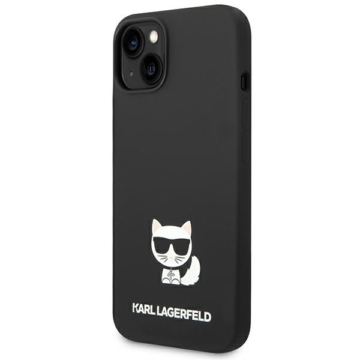 Original KARL LAGERFELD Case Silicone Choupette Body KLHCP14MSLCTBK for Iphone 14 Plus fekete