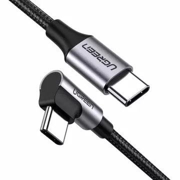  UGREEN US255 USB-C-USB-C könyökkábel, 3A, 60W, 2m (fekete) 