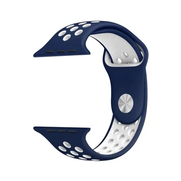 Apple Watch lélegző sport szíj Kék/Fehér 42/44m