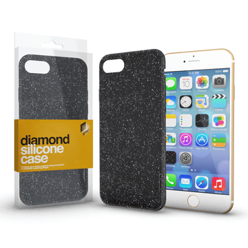Szilikon tok (Diamond) Fekete Samsung A21S készülékhez