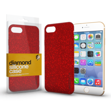 Szilikon tok (Diamond) Piros Apple iPhone 11 készülékhez