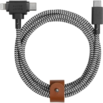 Native Union Belt Universal Cable (USB-C – Lighting/USB-C) 1.5m zebra szövésű BELT-CCL-ZEB-NP