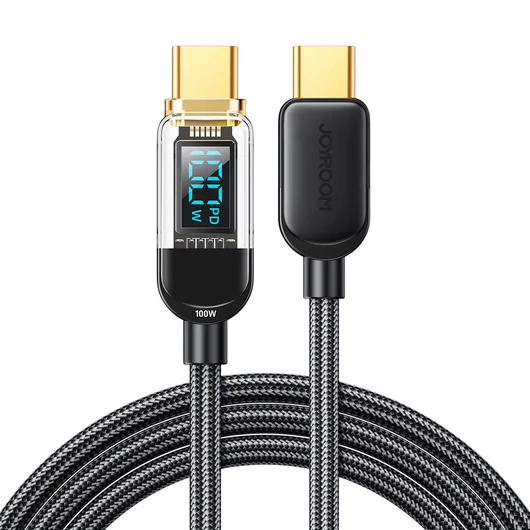  Joyroom S-CC100A4 PD USB Type-C 100W 1.2M Digitális Adatkábel - Fekete 