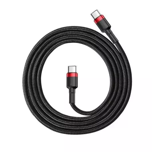  Baseus Cafule USB-C – USB-C kábel 60 W 1 m (fekete-piros) 