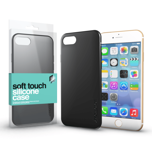 Soft Touch szilikon tok - fekete - Apple iPhone 7/8/SE (2020) készülékhez