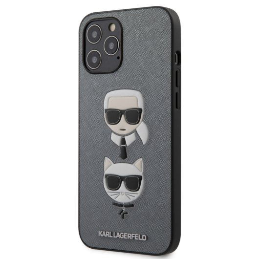 KARL LAGERFELD iPhone 12 Pro Max tok 6,7” (KLHP12LSAKICKCSL) - ezüst